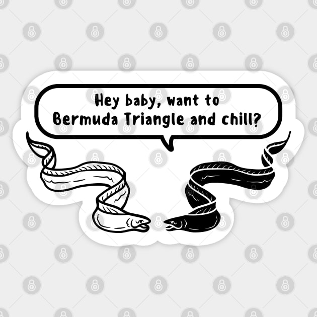 Eel Bermuda Triangle and Chill Sticker by WildScience